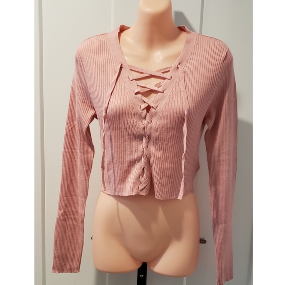 H&M Lace-Up Ribbed Sweater - Picture 2 of 3